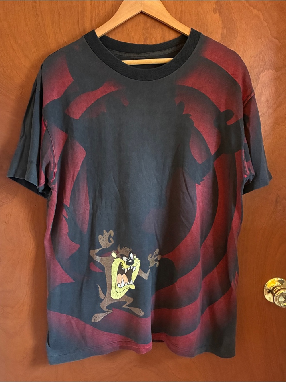 Warner Bros. Taz AOP Black and Red Graphic Tee